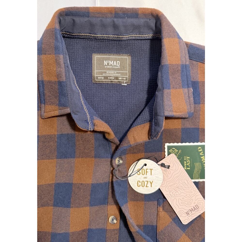 Nomad Thermal Lined Flannel Shirt - In Orange/Blue - Mens Size Medium - NWT - Picture 2 of 3